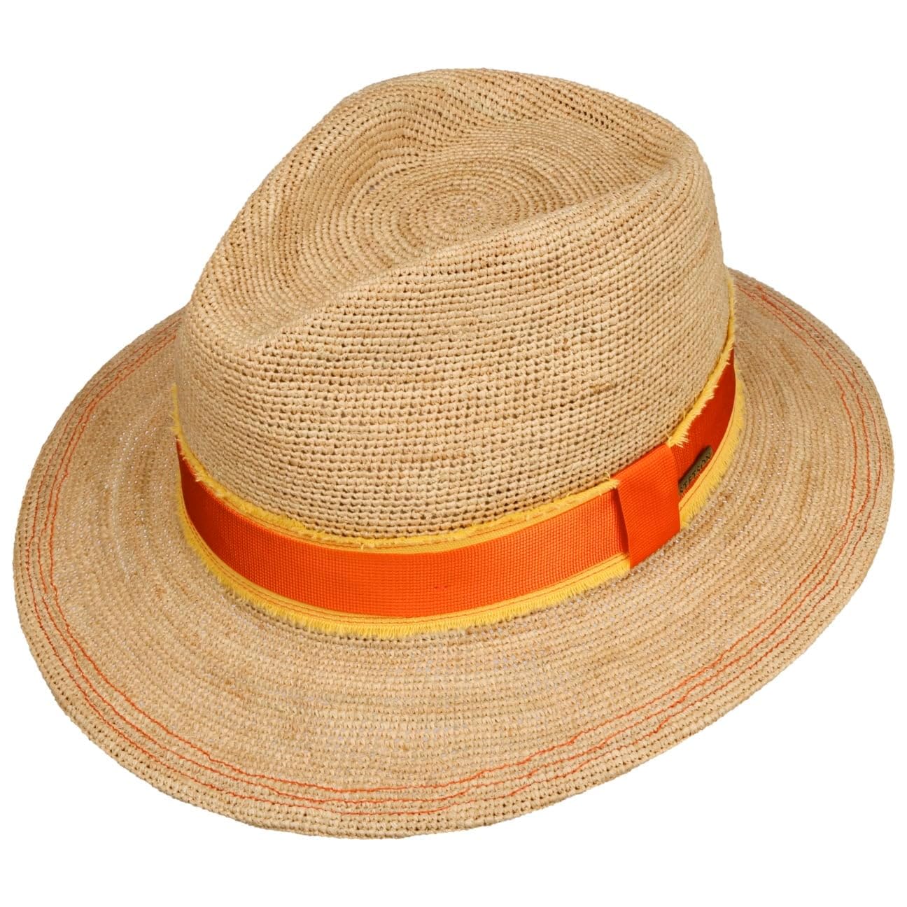 Stetson Crochet Rafia Traveller Sombrero Paja Banda Tela Unisex Primavera Verano