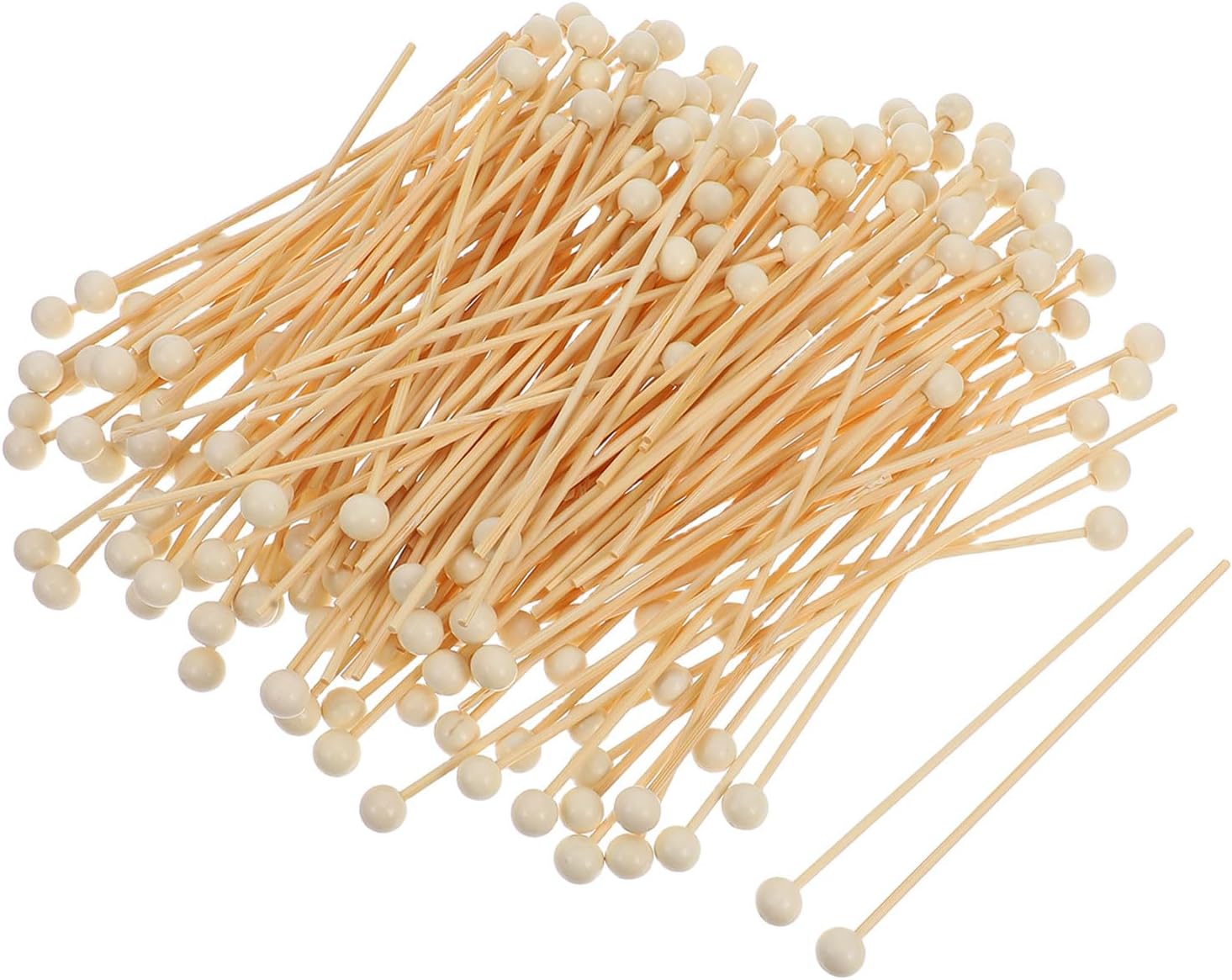 LUOZZY 400pcs Lollipop Sticks with Crystal Balls for Wedding Cake Pops Candy Making and Coffee Stirring 18cm Wooden Craft Supplies