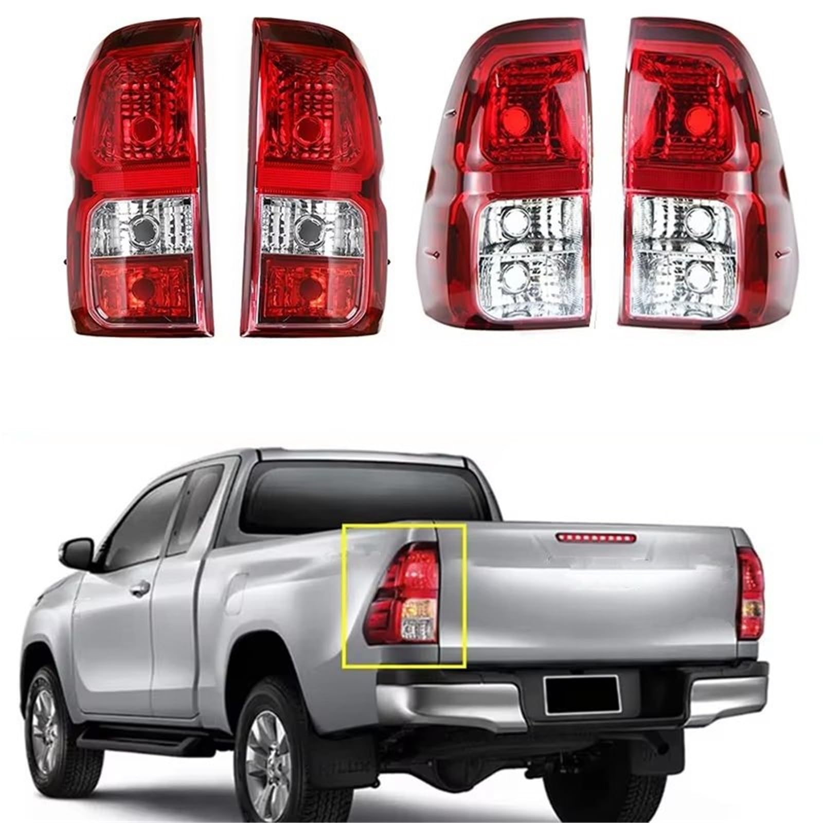 Compatible Con Toyota Para Hilux Para Revo Pickup 2015 2016 2017 2018 1 Lámpara De Luz Trasera Izquierda Derecha Arnés Freno(Right Red a)
