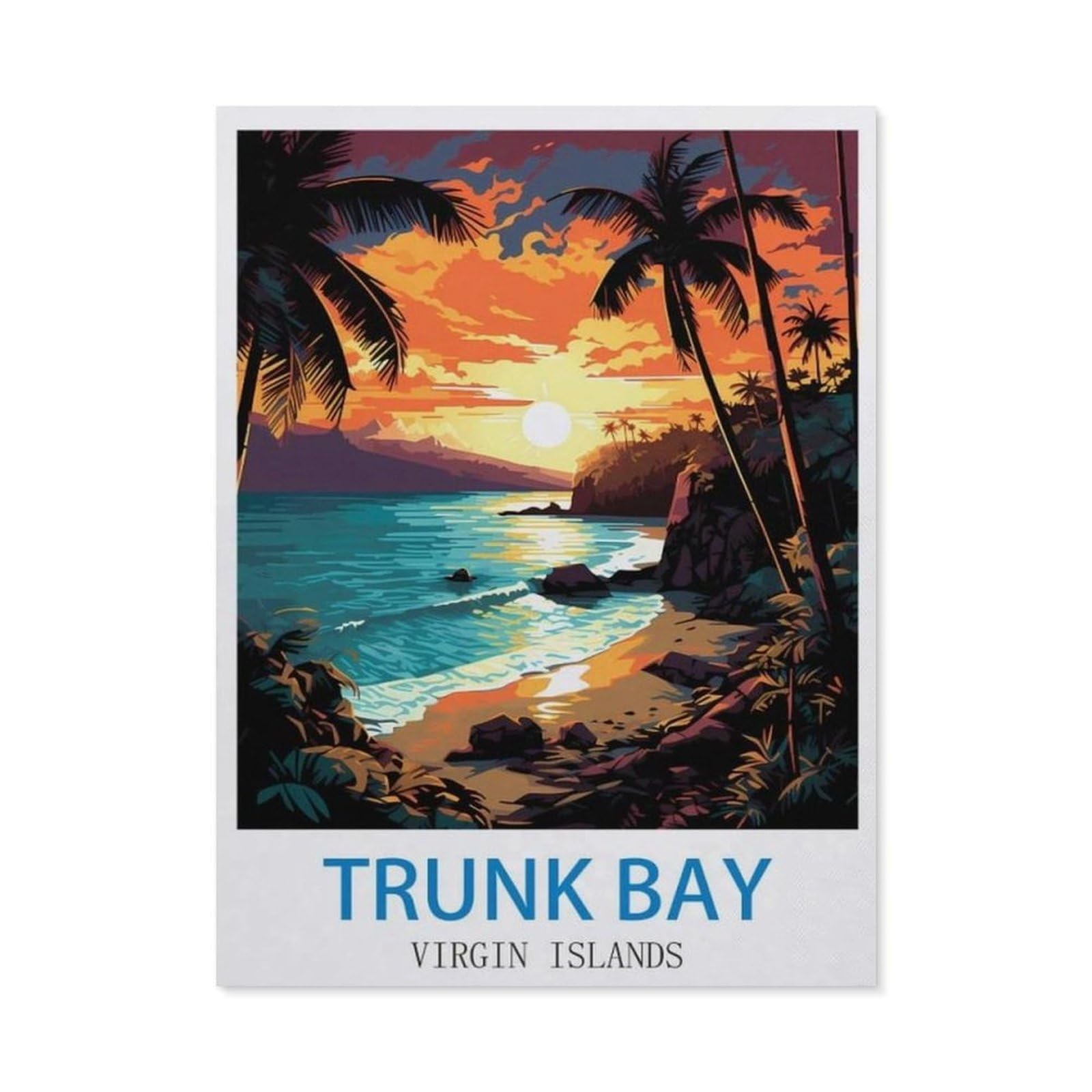 BEAYODKP 5D Diamond Painting Set for Adults and Children，Trunk Bay Virgin Islands，DIY Diamond Crystal Rhinestone Embroidery Painting（50 x 60 cm/19.68 x 23.62 inches）-CM98