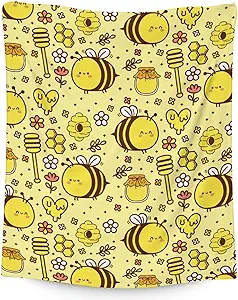 Bee Blanket Gifts, 30"x40" Cute Bee Print Throw for Women Girls, Soft Cozy Warm Flannel for Sofa Bed