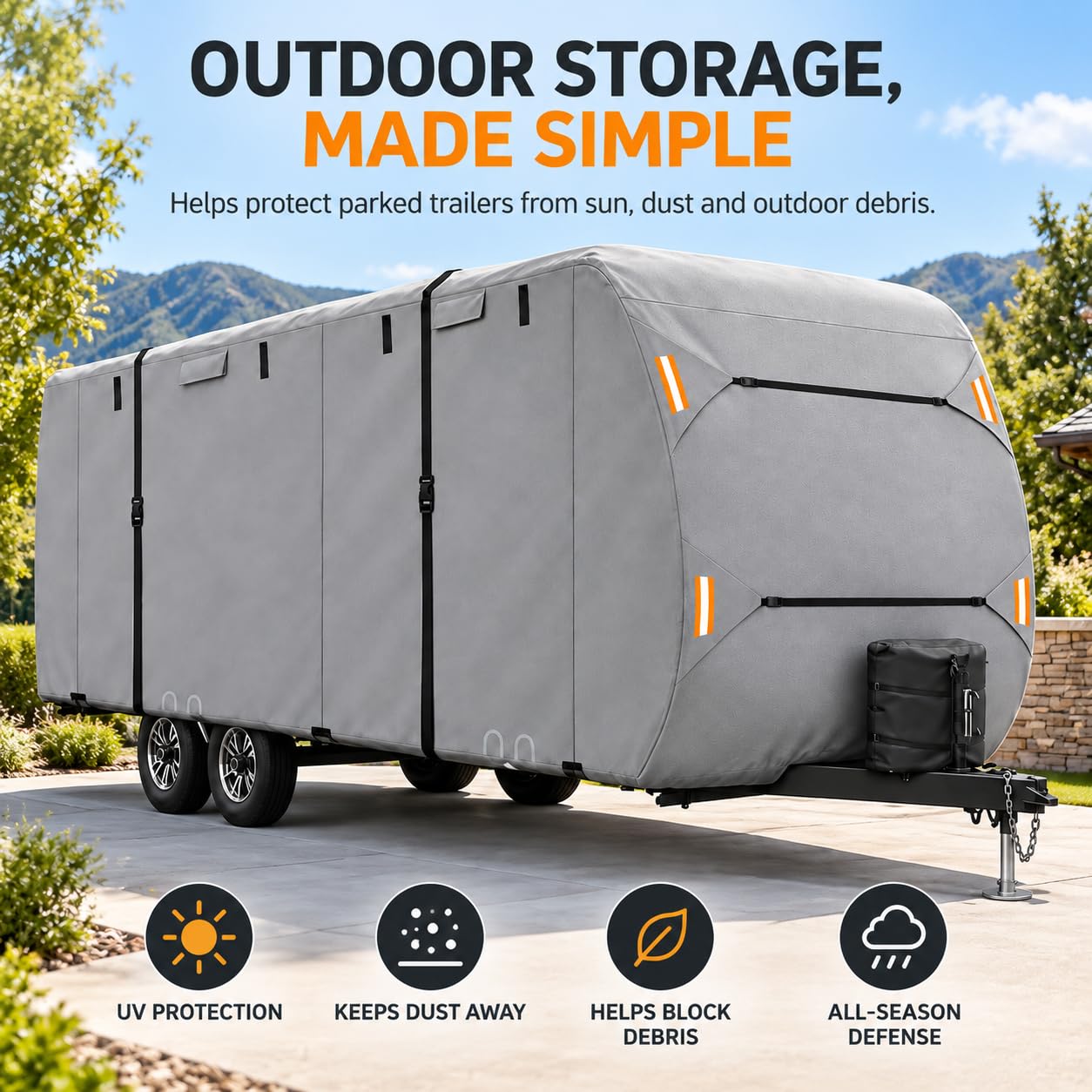 Wohnwagen Abdeckung für Outdoors RV Back Country Series 21BD 2026
