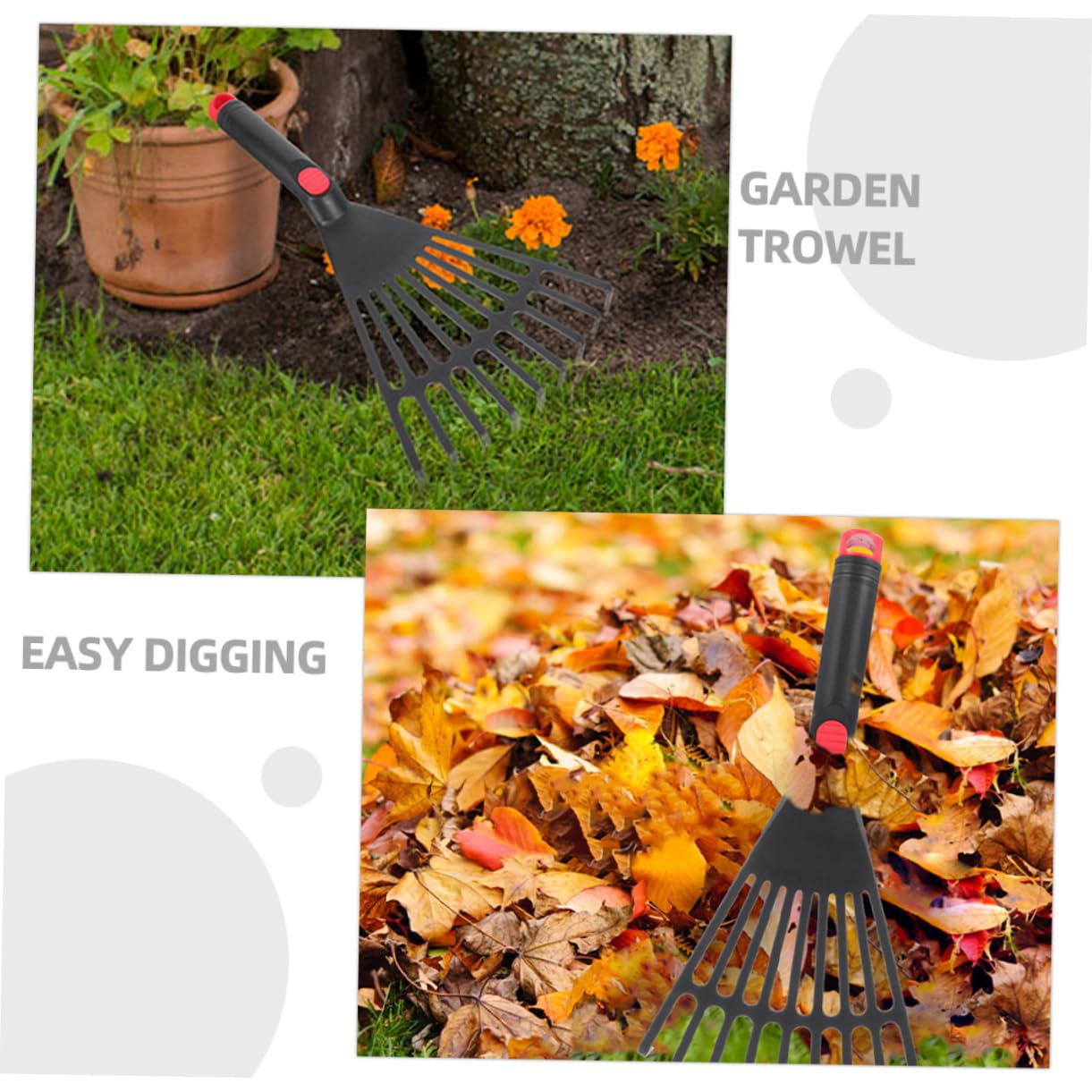 Kisangel 3 Sätze Gartenrechen Bausatz Stand Werkzeug Schwimmbad Zusammenklappbar Gartenarbeit Gartenbedarf Rasenpflege Rechen Für Die Blumenzucht Rechen Mit Stiel Plastik Black 3 Stücke * 3