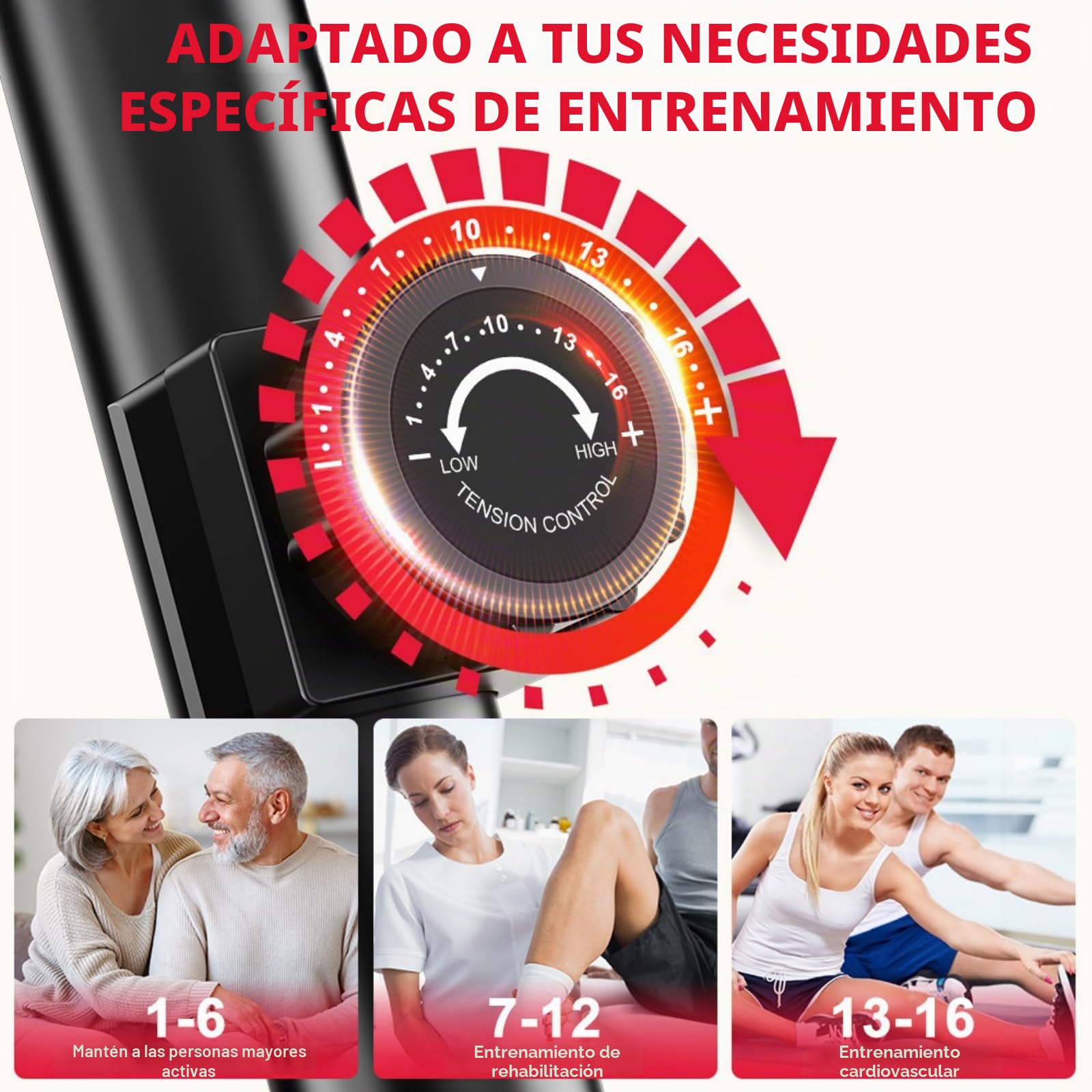 Bicicleta Estática Reclinada para Casa con Respaldo Ergonómico, Bicicleta Magnética Horizontal, 16 Niveles de Resistencia, Pantalla LCD, Ideal para Cardio y Rehabilitación, Soporta hasta 150 KG