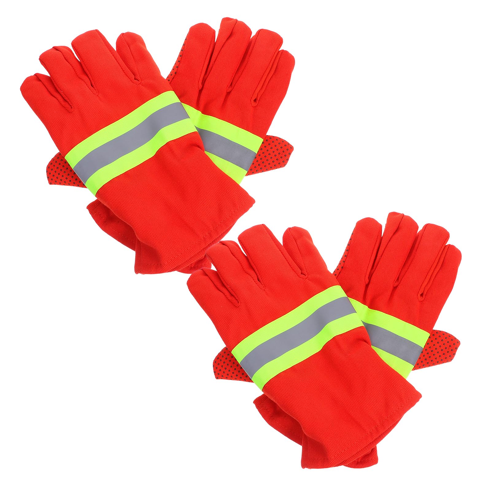 Feuerhandschuhe für Feuerstelle 2 Paar Baumwolle Orange
