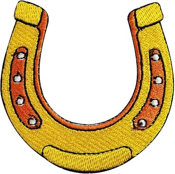 Horse Shoe Patch, Horse Patch, Horse Lovers Patch Embroidered Iron on Sew on Patch Badge for Clothes etc. 7x7cm