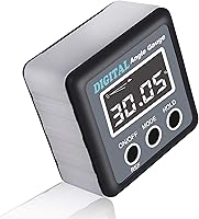 Vista 6 de Medidor de ángulo digital y transportador, buscador de ángulo digital eOUTIL - Caja de nivel con base magnética para carpintería, sierra de mesa