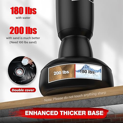 Miniatura 3 de Freestanding Punching Bag for Adults, 70'' Boxing Bag with Stand - Includes Boxing Gloves & Air Pump, Kick Boxing Training Equipment for MMA, Muay