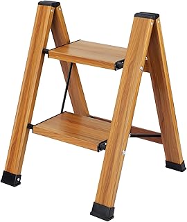 Échelle Pliable en Aluminium, Échelle Marchepied Pliante, Escabeau à 2 Marches Portable Antidérapant, Echelle Domestique en Antidérapante, Escabeau pliable léger en robuste Capacité de 150 KG
