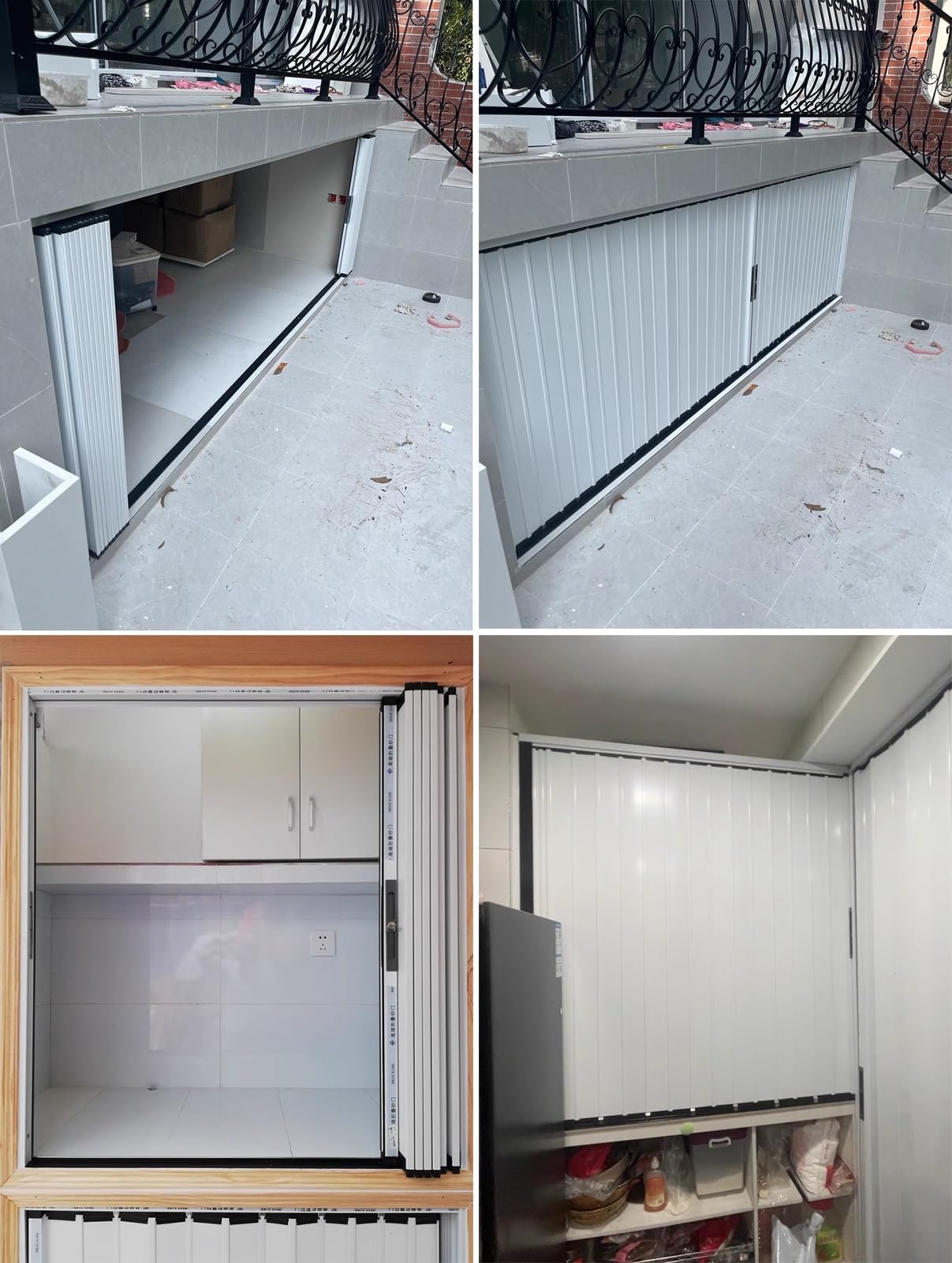 Cact - Puerta plegable de aluminio para exteriores, para armarios, puerta corrediza para espacios Sto (49x48in / 125 x 122 cm)