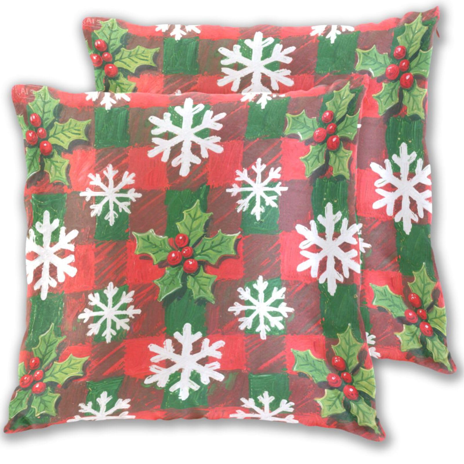 Taie d'oreiller en satin pour cheveux 45,7x45,7 cm avec flocon de neige