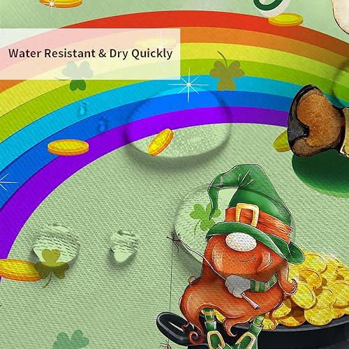 Miniatura 4 de Wathon Cortina de ducha para el día de San Patricio bonita cortina de ducha con gnomo irlandés de San Patricio con trébol verde moneda dorada globo