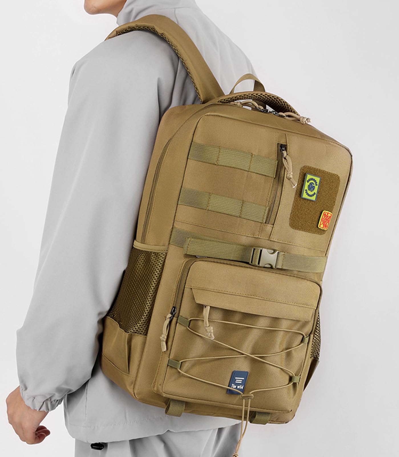 Zaino Tattico da Esterno da 35 Litri Sport Viaggi Alpinismo Escursionismo Mimetico Zaini Nero Grande Capacità Borsa da Lavoro con Tracolla Posteriore
