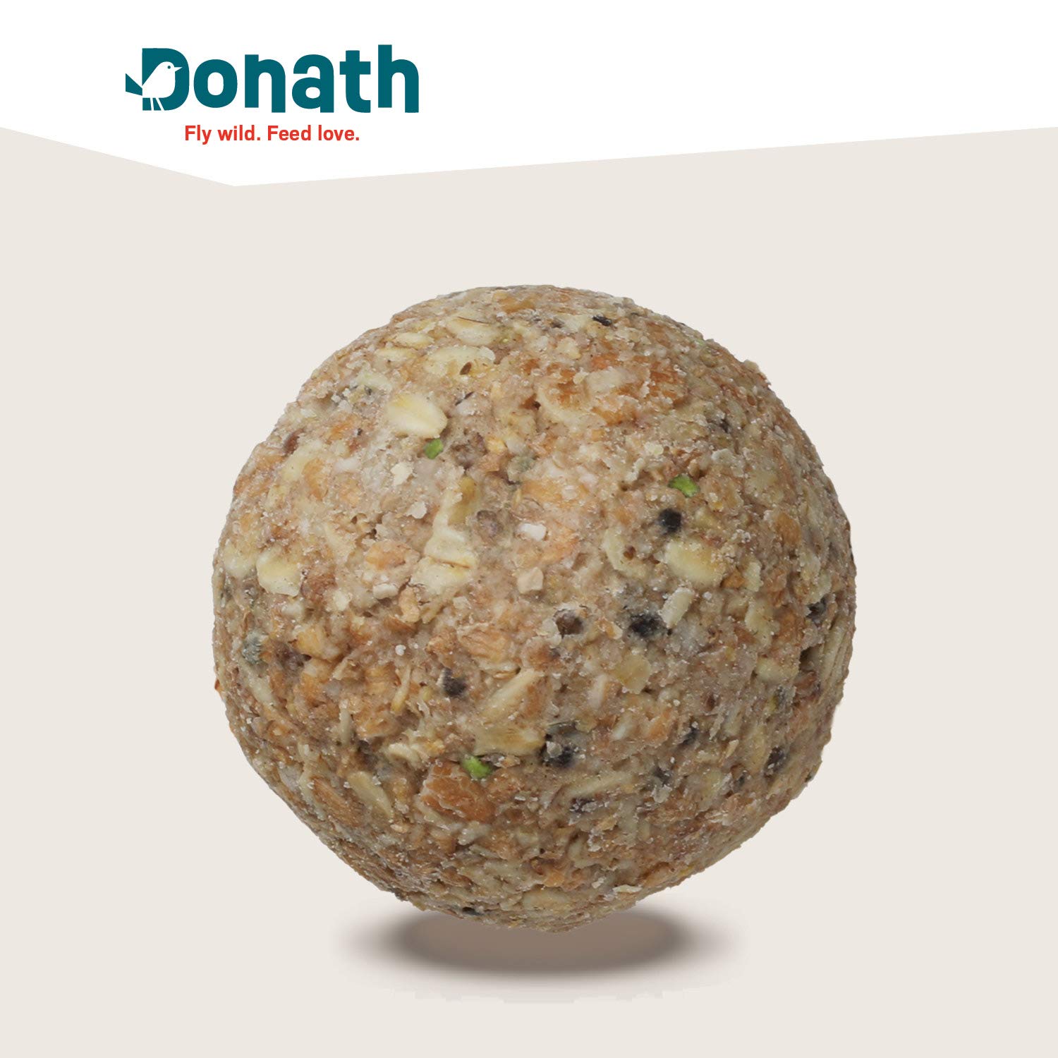 Donath Energie-Knödel Hanf ohne Netz - Meisenknödel ohne Netz -100g je Knödel - mit Einer Extraportion Hanfsamen - Ganzjahres Wildvogelfutter - aus unserer Manufaktur in Süddeutschland - 50er Eimer