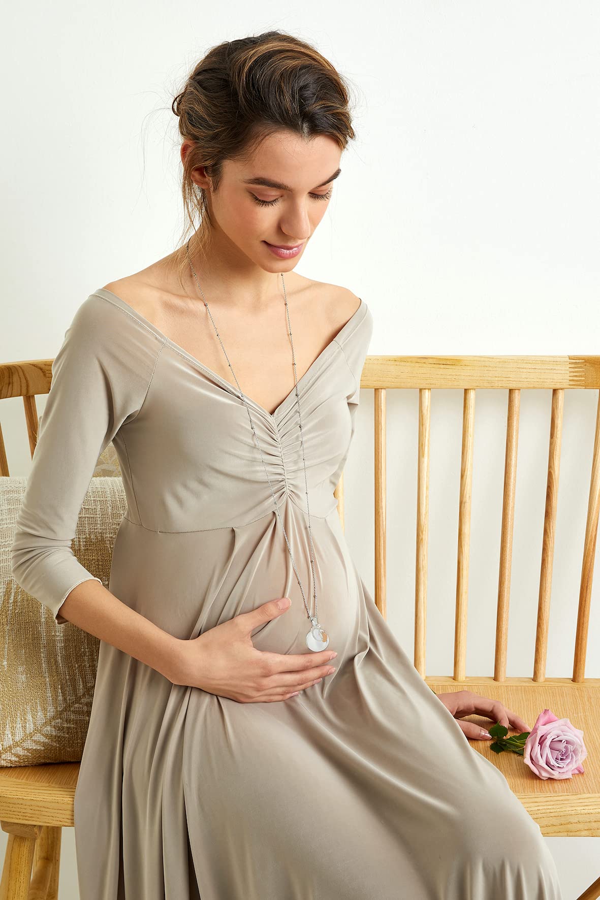 MAMIJUX Chiama Angeli Piedini Mamma Idea Regalo Gravidanza Collana Donna Richiamo degli Angeli Catenina Acciaio