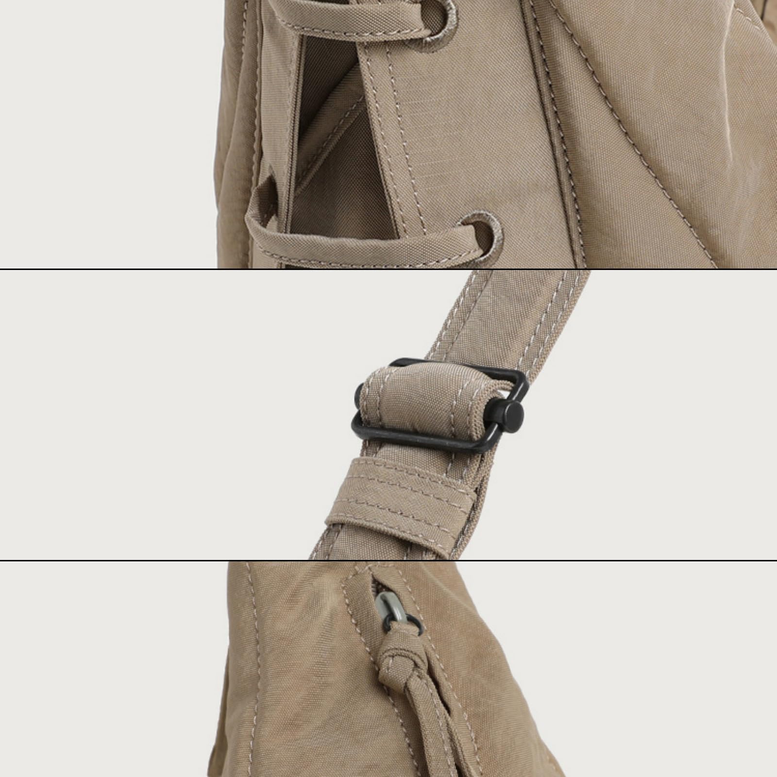 Mezzaluna Borsa Da Donna,Mezza Luna Nylon Dumpling Sling Crossbody Con Tracolla Regolabile Con Tasche Multiple Per Viaggi,Borsa A Tracolla Laterale Hobo