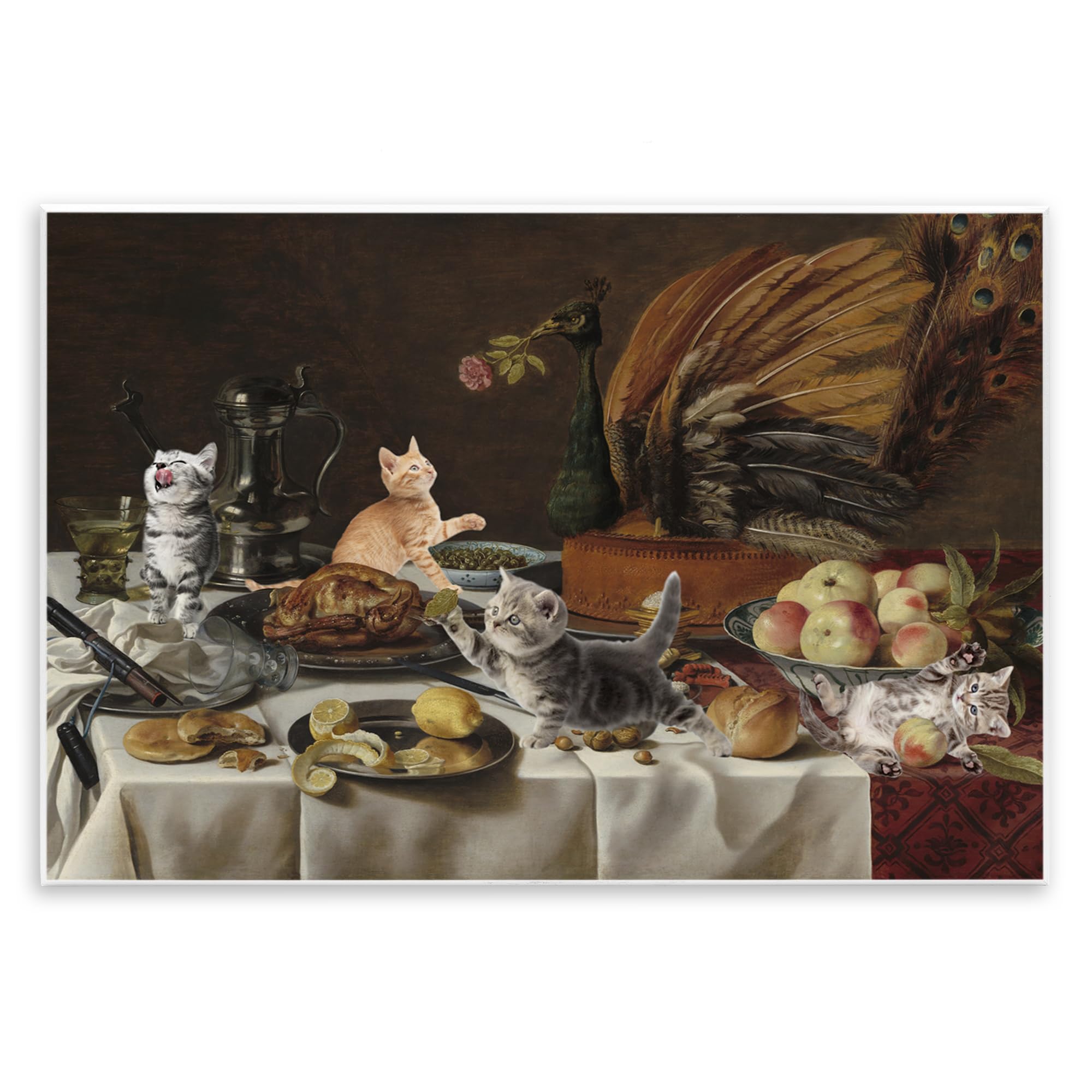 Stupell Industries Kittens on Still Life Feast Wall Plaque Art, design by Masters Redux, 10 x 15