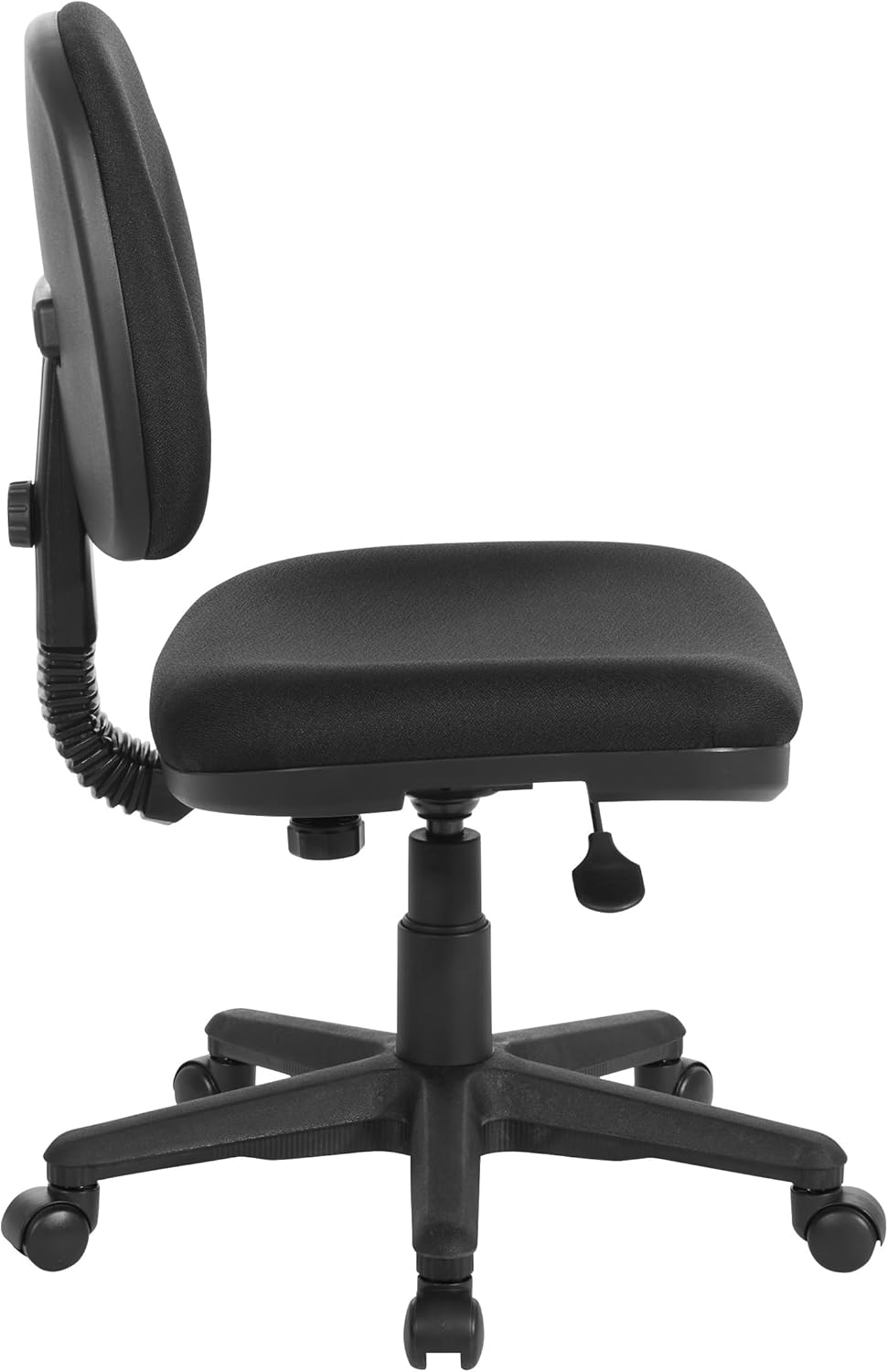 Office Star Pneumatic Sculptured Office Task Chair with Thick Padded Seat and Built-in Lumbar Support, Black