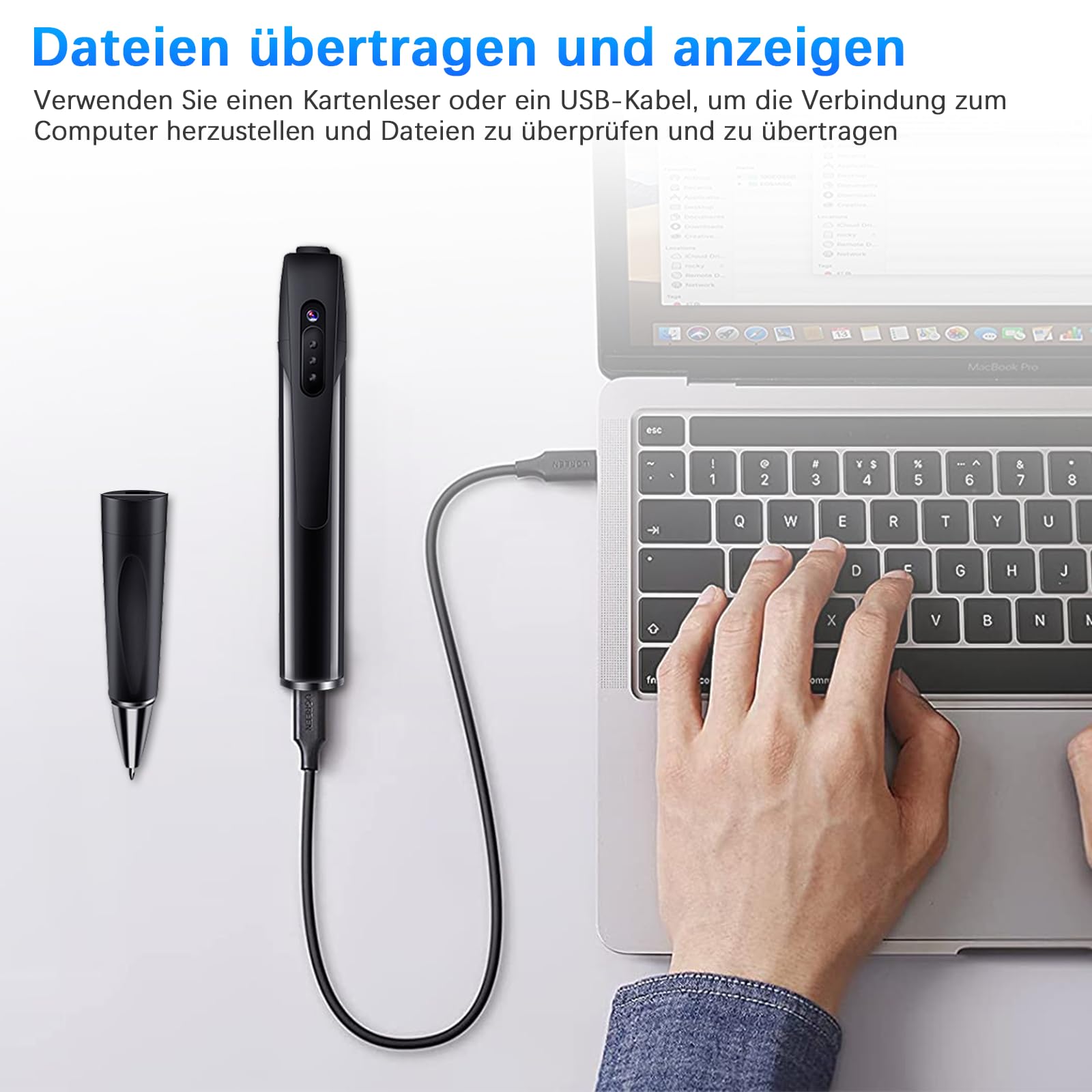 Tragbare Mini Kamera FHD1080P,2 in 1 Mini Überwachungskamera | Innen-Stiftkamera, Überwachungskamera für Innen mit 350 mAh Akku und Loop-Aufnahme