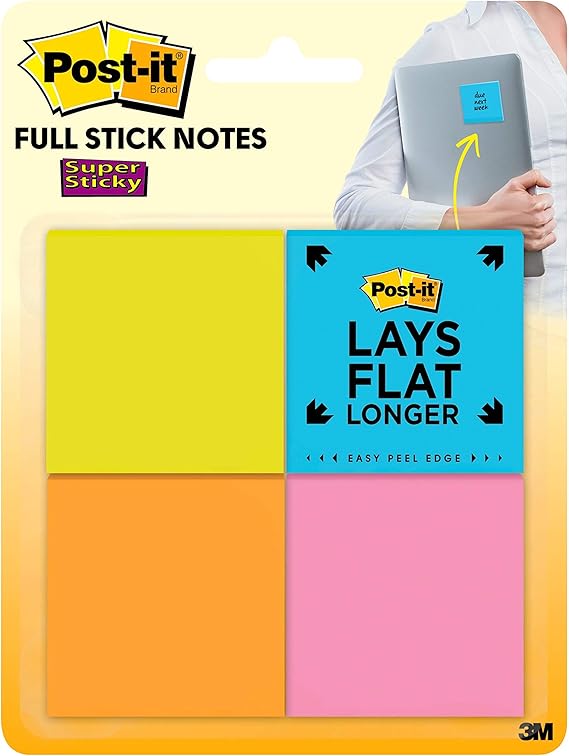 Amazon (ポストイット) Postit ノーツ スーパースティッキー MMMF2208SSAU 全面粘着性ノート 2×2インチ