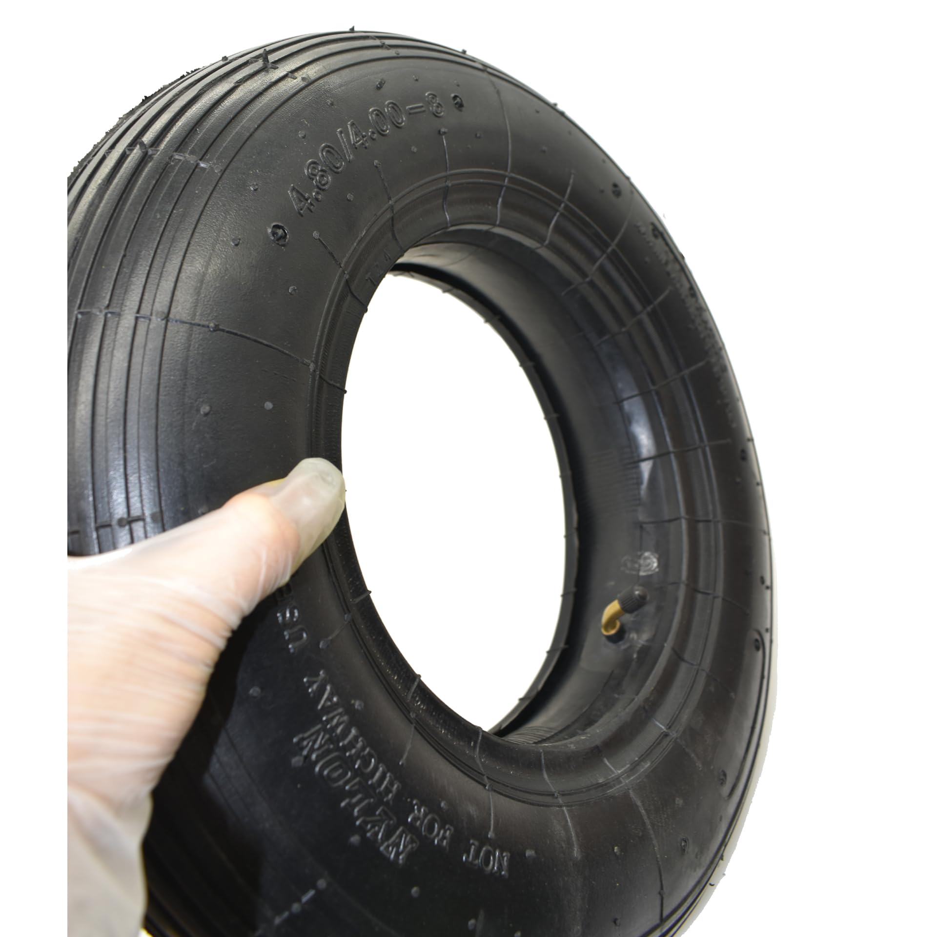 Pneu de brouette et chambre à air (1 ensemble) avec remplissage d'air, 4PR et max 30 PIS (2BAR), convient pour roue de 20,3 cm, fonctionne pour brouette brouette