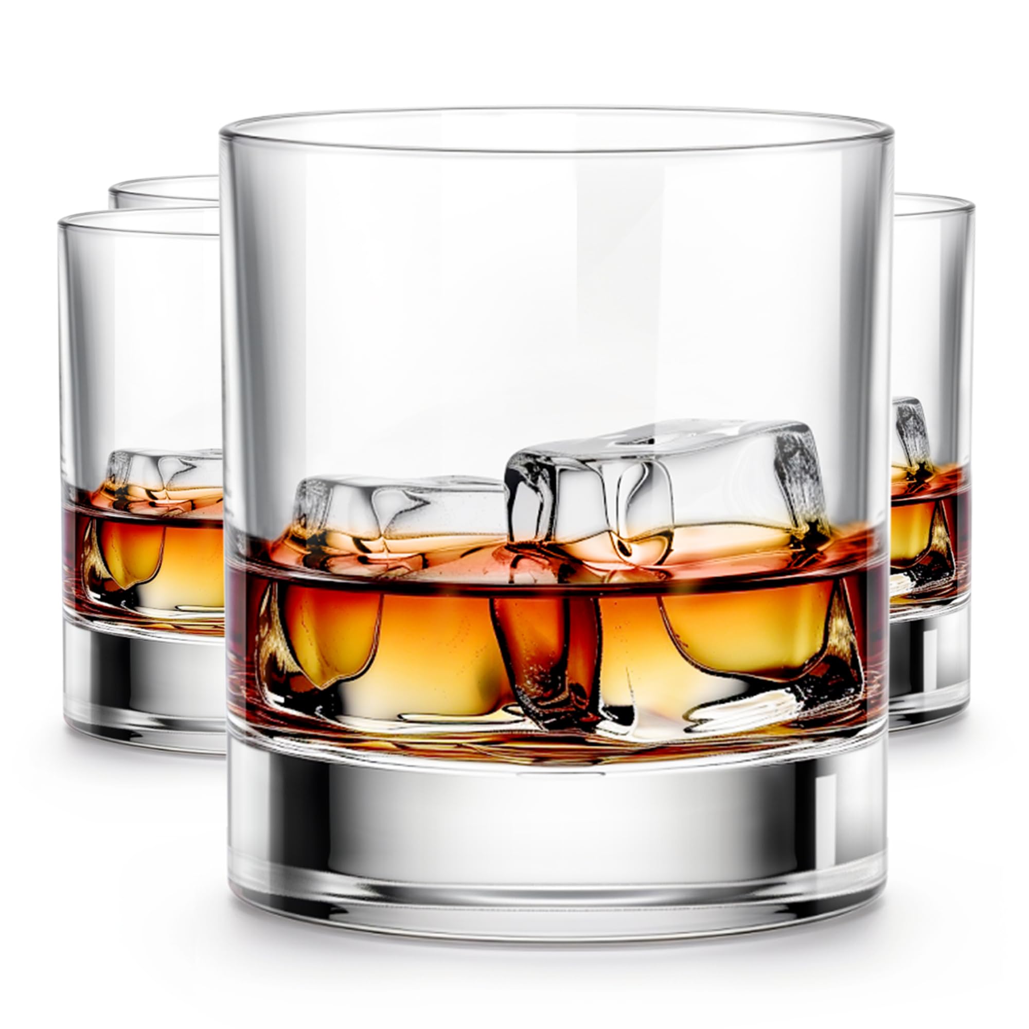 LUXU Premium 11oz Scotch Glasses - Old Fashioned Set of 4, Perfect for Bourbon, Rum & Scotch Lovers