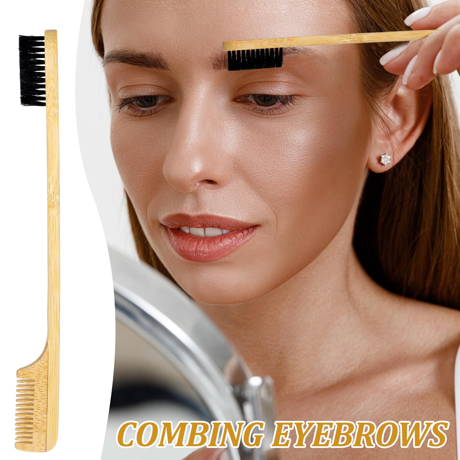 Cepillo de control de bordes, 3 piezas de cepillo de borde resistente para bigote para hombres, cepillo de borde 2 en 1, peine de peinado, herramientas de cuidado suave, accesorios compactos para 4