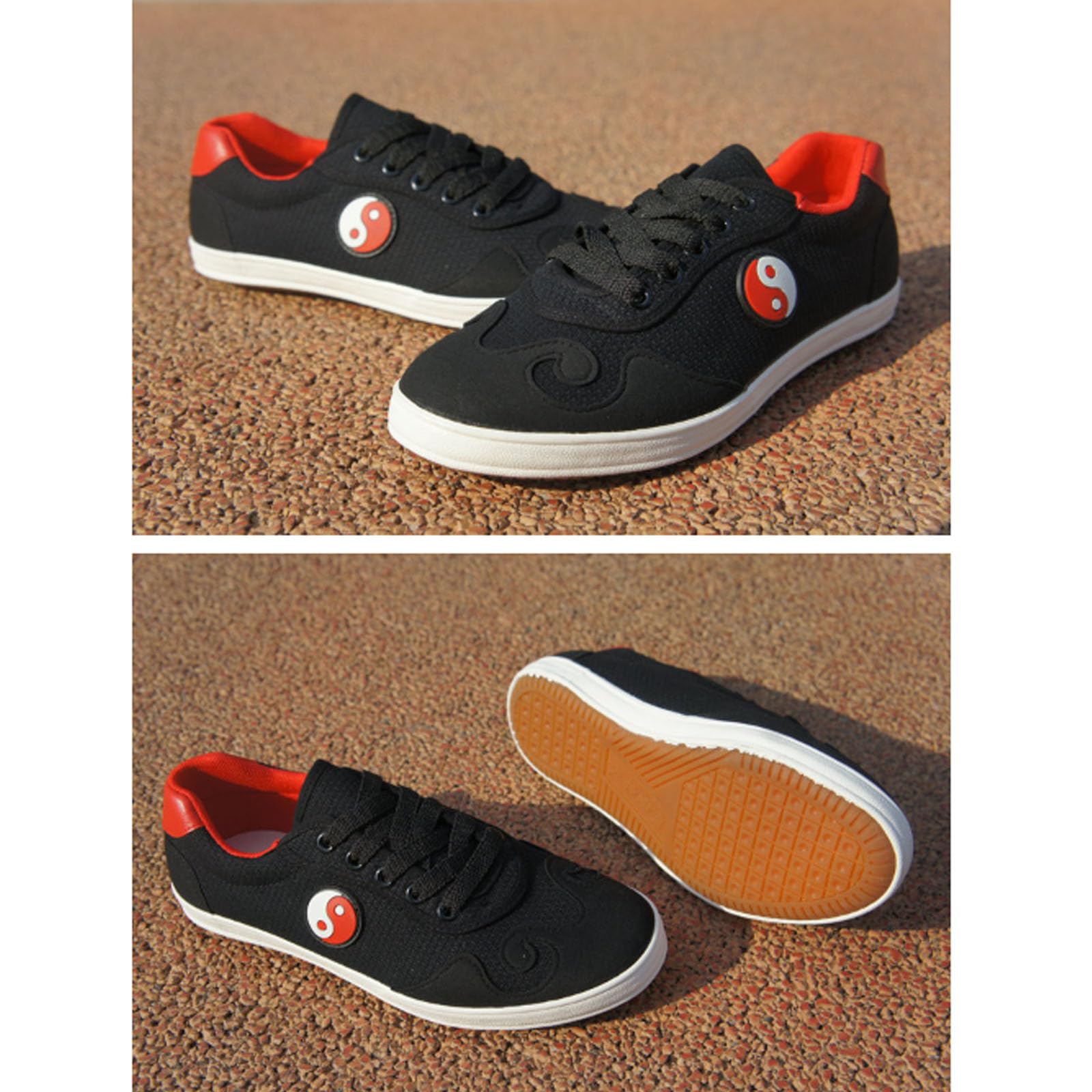 Chaussures de Tai Chi pour Homme Femme, Chaussures Arts Martiaux Taekwondo Boxe Karaté Kung Fu, Non Slip Léger Canvas