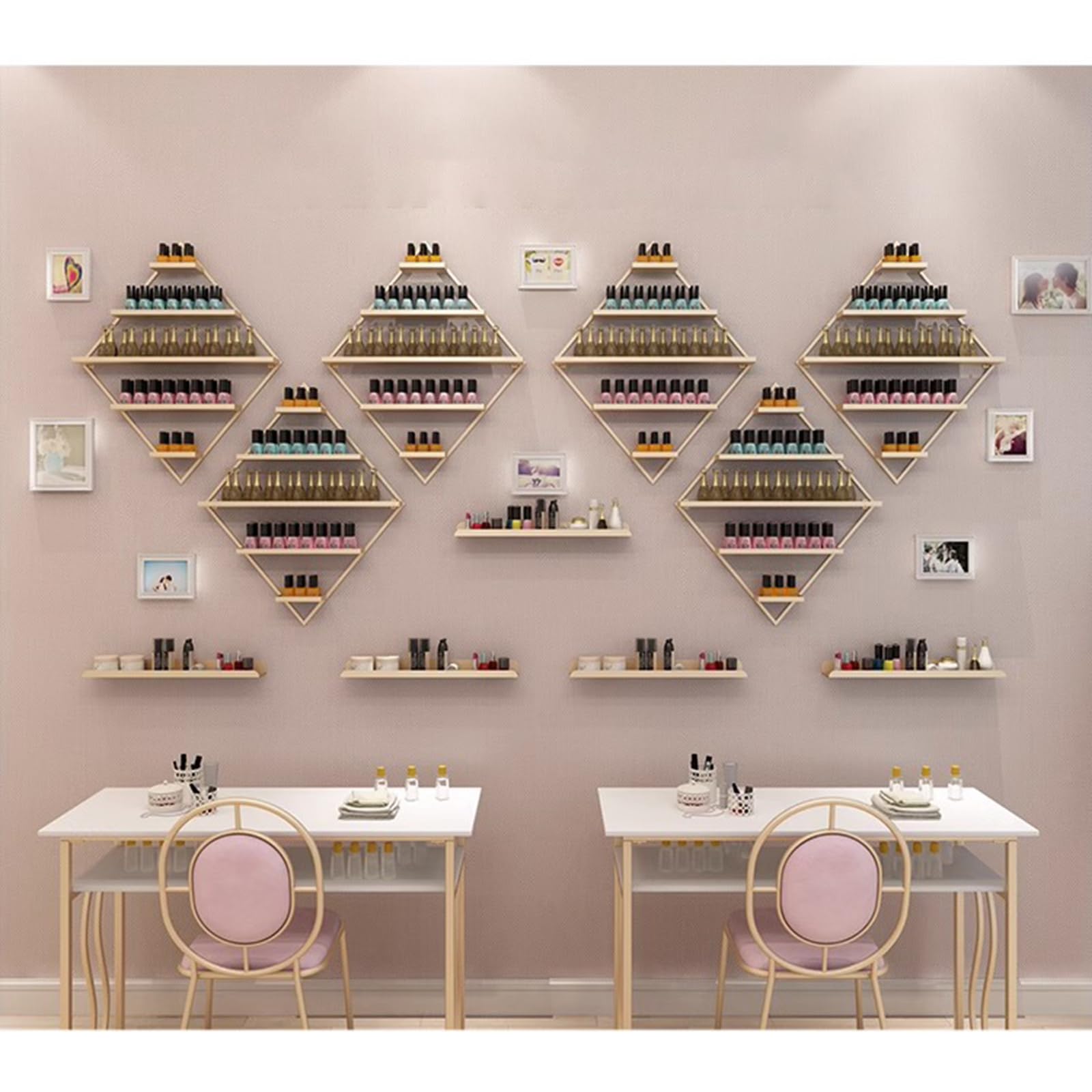 LXURY Nail Polish Wall Rack Display Wall Mounted Nail Polish Rack Nail Polish Wall Organizer Shelf for Home