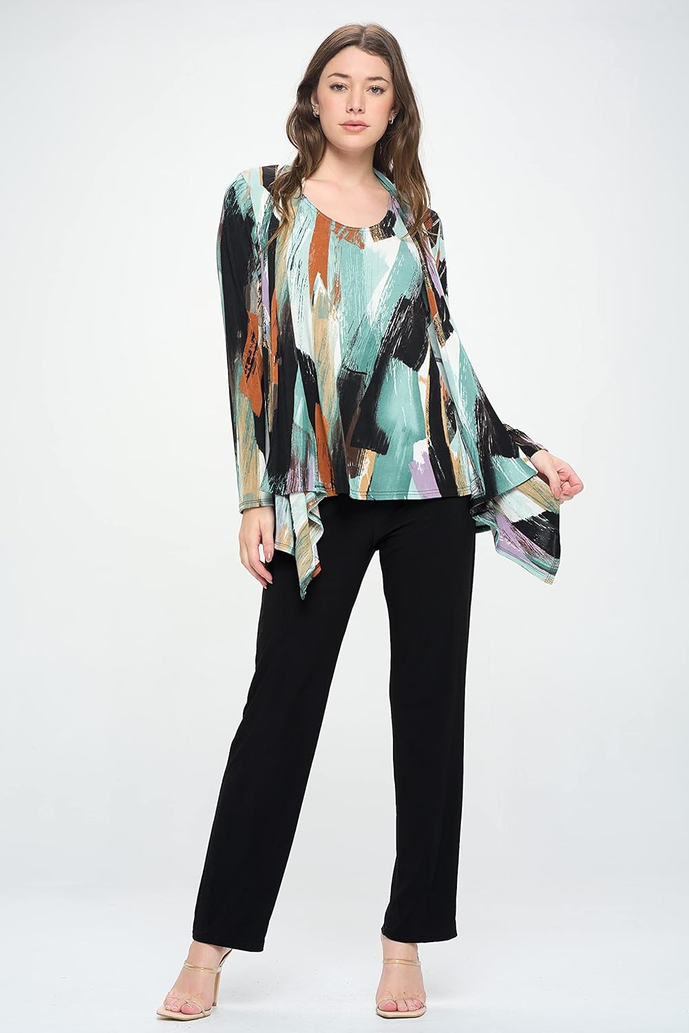 Stretchy Print Mid Cut Jacket Long Sleeve Print-4028BN-LRP1