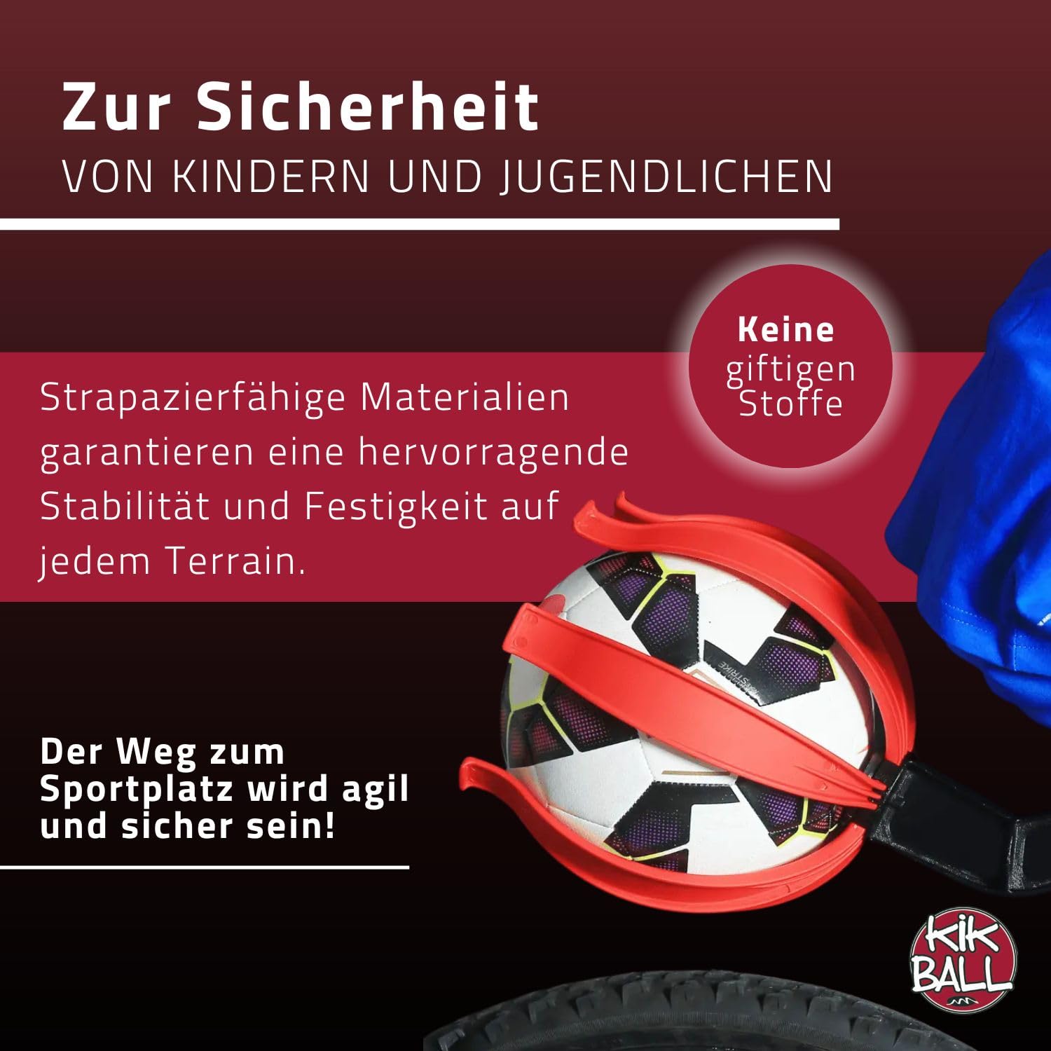 Fahrrad-Ballhalter, Kindersicherheitsgerät für Kinder und Jugendliche, einfache Anbringung, geeignet für Fußball, Volleyball, Basketball, Rugby Ball