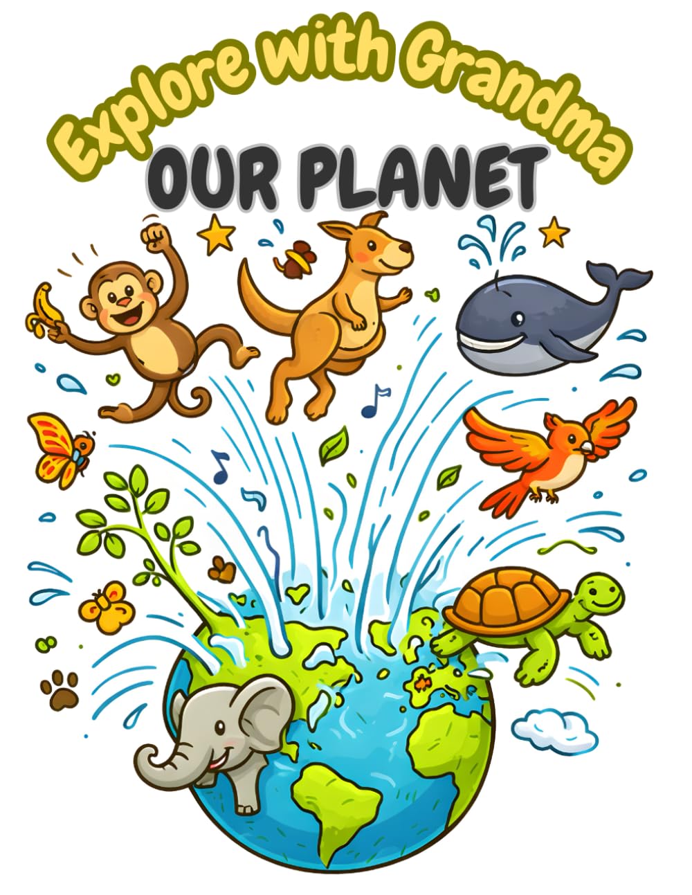 Explore with Grandma: Our Planet: A Big Coloring Journey Across Earth’s Amazing Places