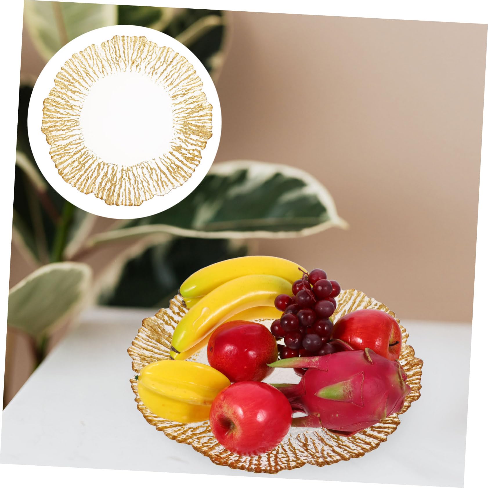 Cabilock Luxuriöses Obsttablett Aus Glas Schüssel Dekorativer Snackhalter Für Süßigkeiten Obst Und Gemüse 32 Cm Groß