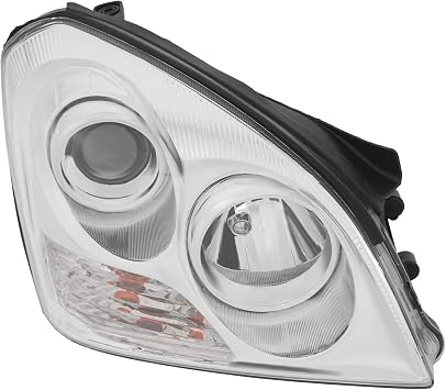 Front Headlight Assembly for 2007-2008Kia Optima Halogen w/O DRL Models, Right Passenger Side Replacement Headlamp Chrome Housing, Head Lamp Clear Lens Right Passenger Side