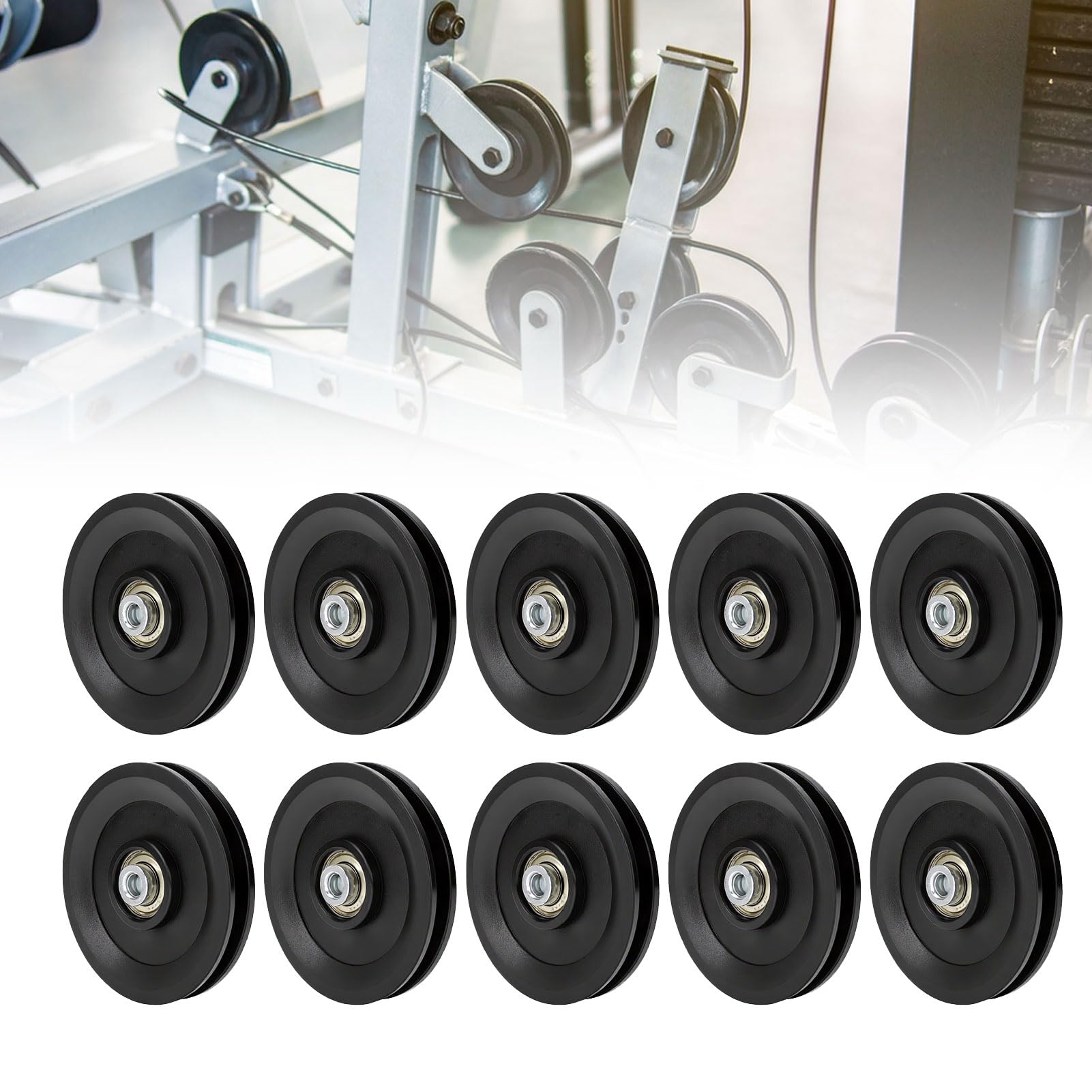 Polea para Máquina de Cable, Rueda de Nailon de 115 Mm,
