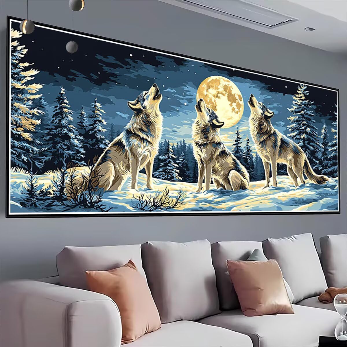 Duża sztuka diamentowa dla dorosłych, 140 x 60 cm, diamentowy wilk, akcesoria artystyczne dla dzieci, początkujących, 5D, DIY, pełne wiercenie, płótno, klejnot, sztuka i rzemiosło, hobby dla dorosłych