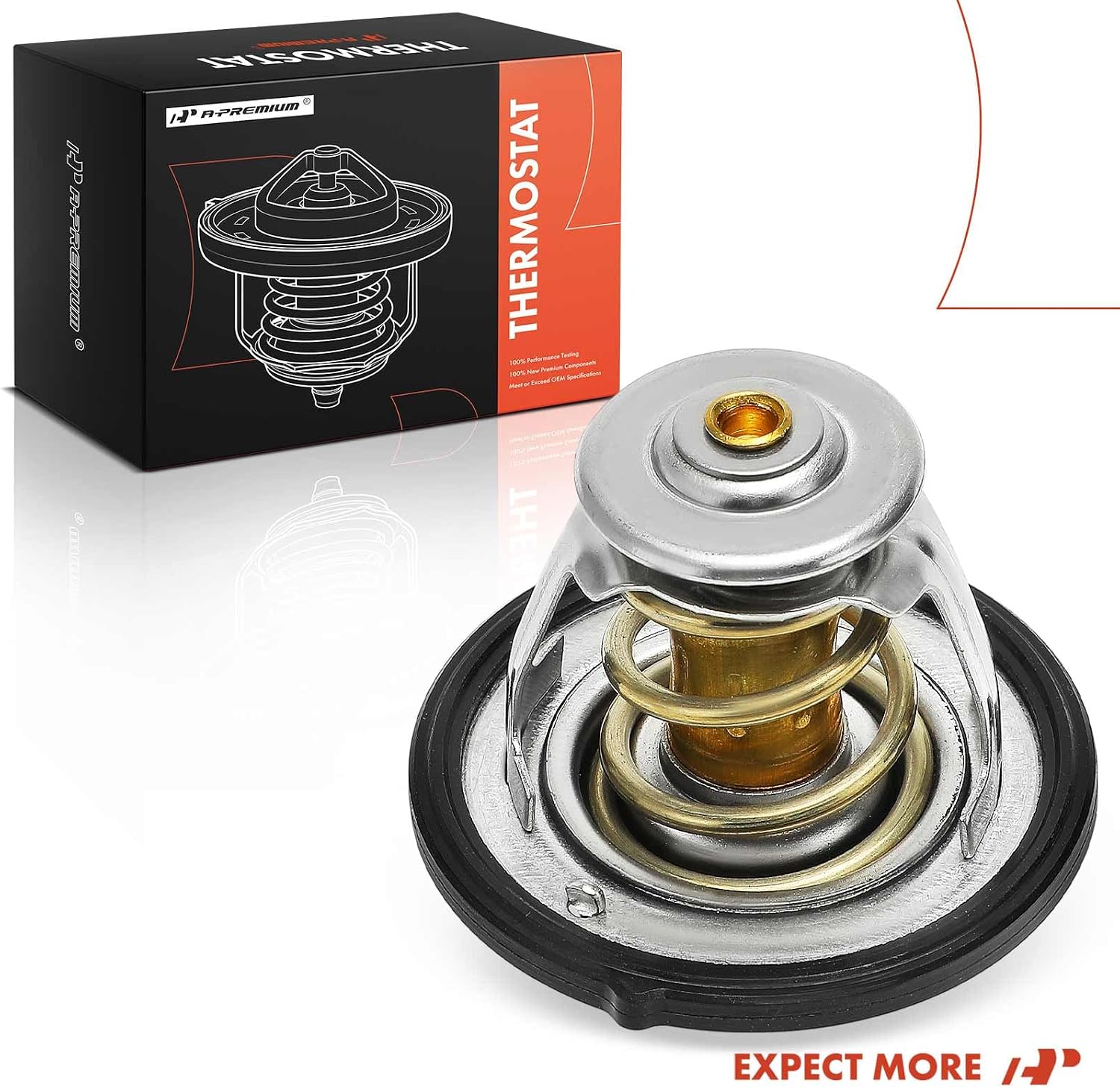 A-Premium Engine Coolant Thermostat Compatible with Hyundai Sonata 2011-2012, Santa Fe Sport 2014 & Kia Optima 2011-2015, Sportage 2014-2016, 2.0L 2.4L