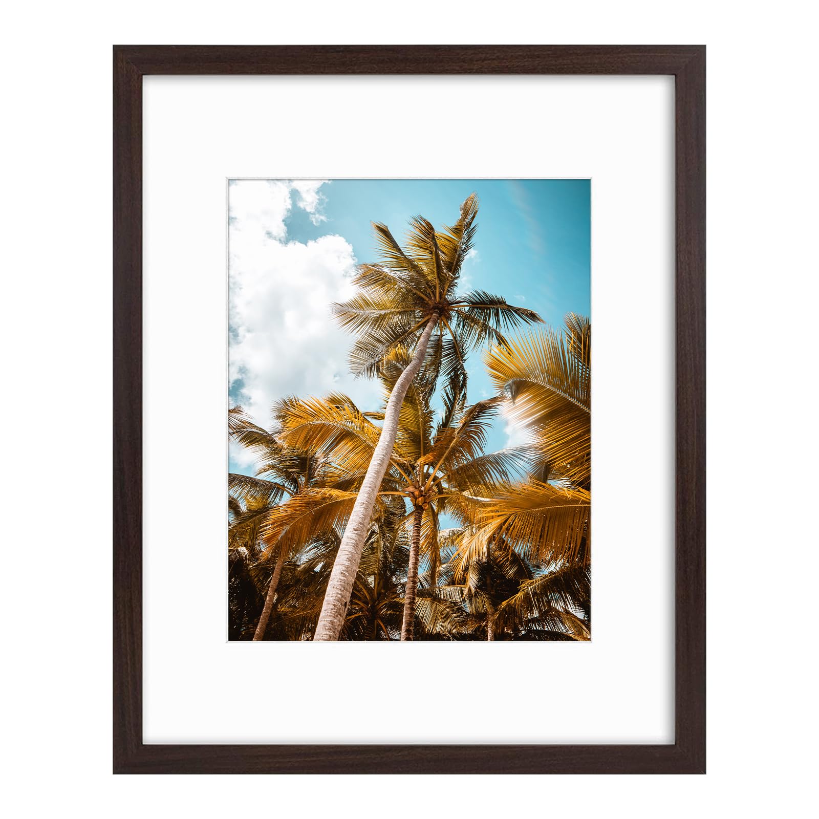 Frametory 16x20 Brown Picture Frame with Real Glass Mat for 11x14