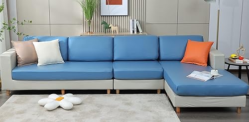 vctops Fundas elásticas de lujo para respaldo de sofá de 3 cojines, fundas de sofá antideslizantes en forma de L, fundas de sofá de color sólido,