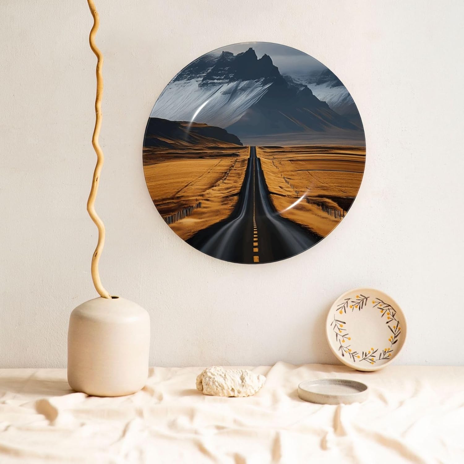 Highway Style Ceramic Plate Display Home Display With Stand Wall Hanging Plate For Home Decor 10 Inch
