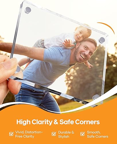 Miniatura 4 de 2 clips de fotos grandes para visera solar de automóvil, marco acrílico magnético de 3.5 x 4.4 pulgadas para fotos Instax Wide y Polaroid I, fácil