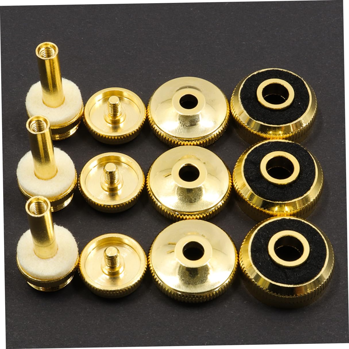 POPETPOP Kit de Botones de Pistón Dorados para Trompeta, Accesorio de Instrumento Musical de Metal Que Mejora la Precisión y Asegura Respuesta Exacta para Trompetistas