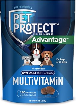 Dog Multivitamin, Vet-Formulated DVM Daily Soft Chews, Supports Ongoing Health & Wellness, Chicken-Flavor 120 Count