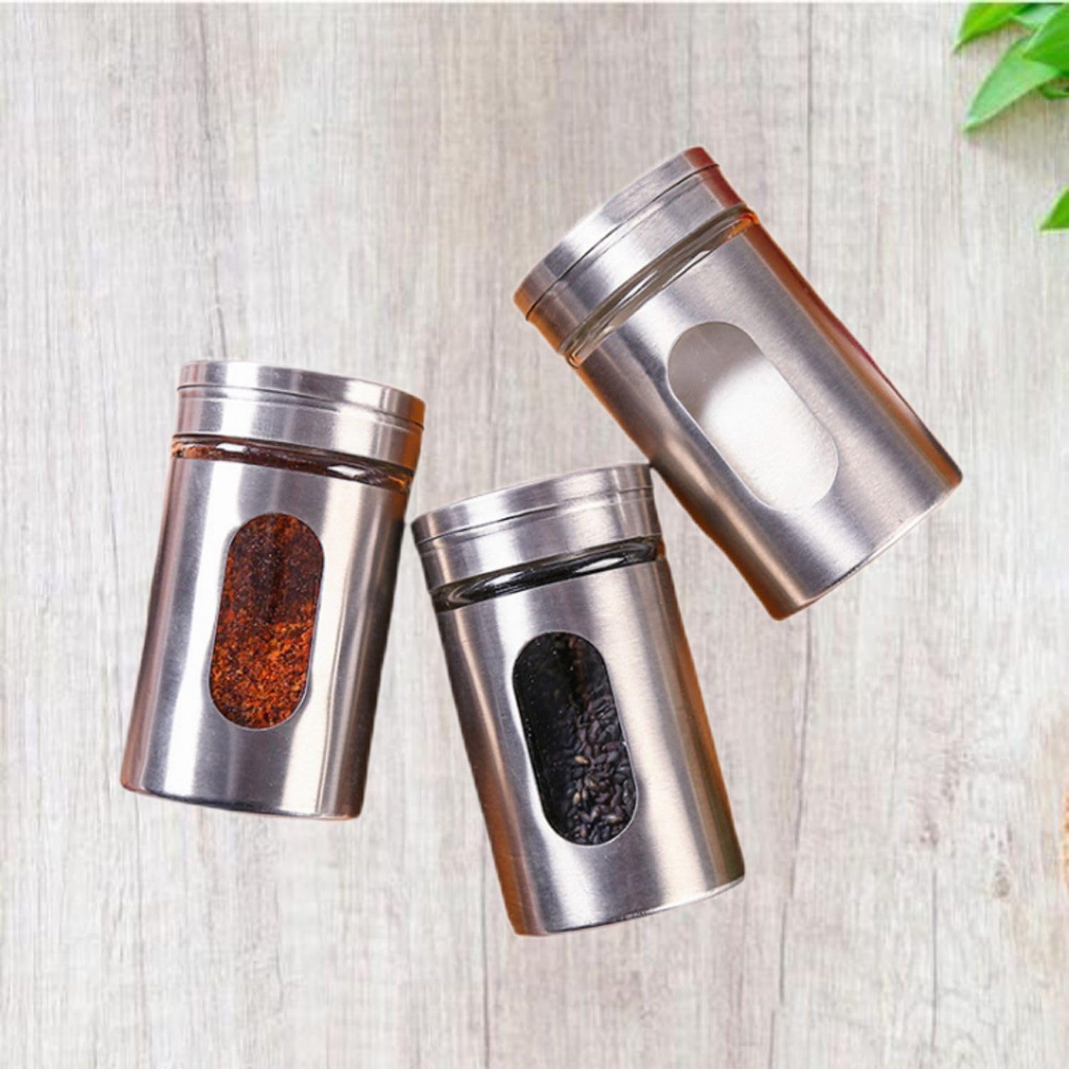 调料罐 Stylish Simple Condiment Canisters Pots Set,套装烧烤 Grill Accessories,Accessories Grilling 调料瓶厨房用品用具带盖调味盒花椒佐料盒盐罐家用 Household Cleaning，Kitchen Storage Essentials
