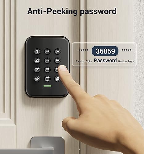 Miniatura 4 de Veise Cerradura de puerta de entrada sin llave, cerradura electrónica con teclado, bloqueo automático, cerraduras de puerta de contraseña