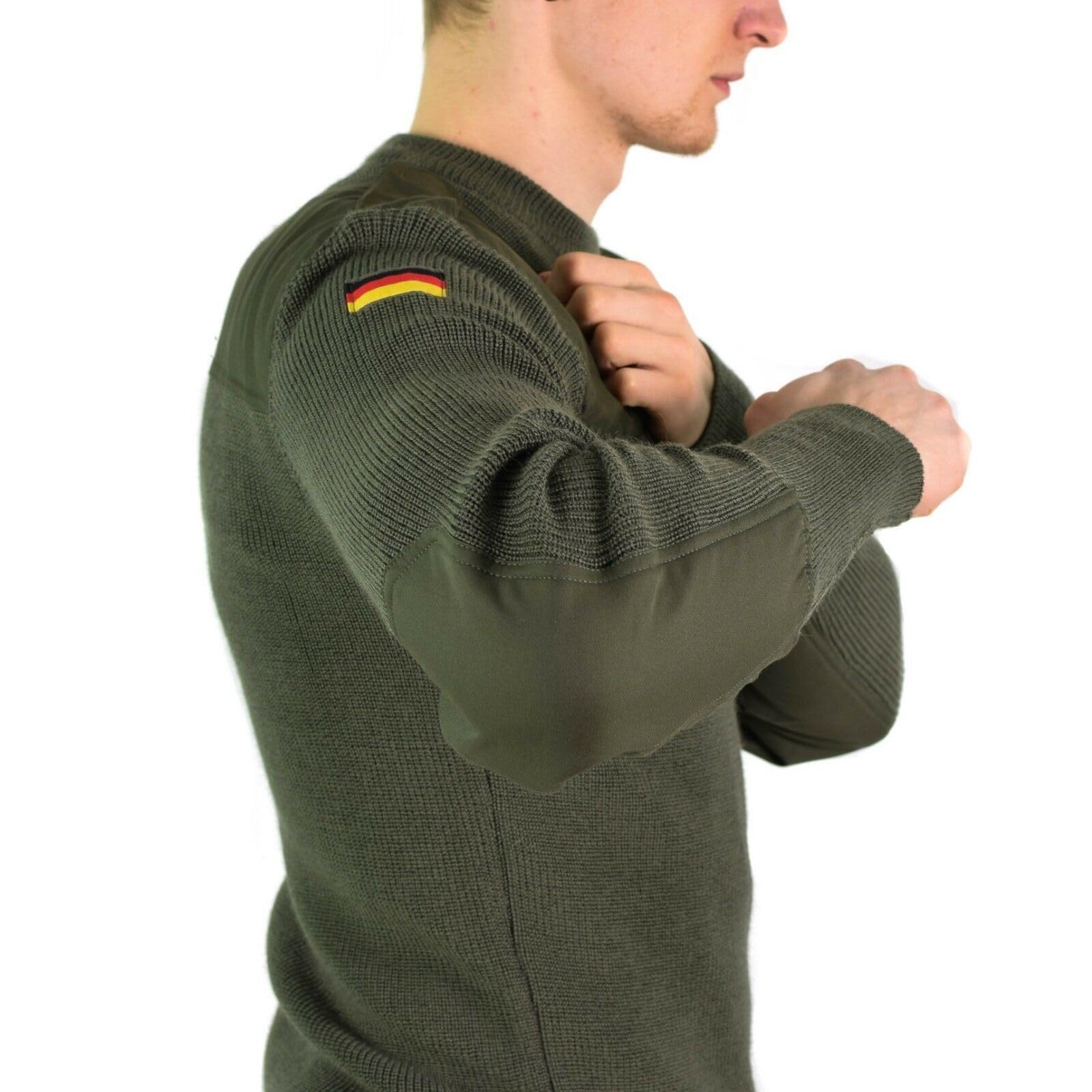 Militar Jersey de lana auténtica del ejército alemán Commando verde oliva