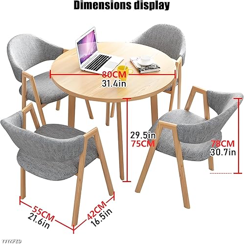 Miniatura 7 de YVYKFZD Office Reception Room Club Table, Round Conference Table, Simple Kitchen Dining Table Set with Metal Legs, Small Conference Room Tables, 1
