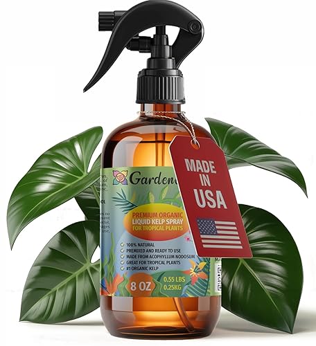 Gardenera Spray de algas líquidas orgánicas prémium para plantas tropicales, 8 onzas, espray natural de superalimentos para maximizar el tamaño y la