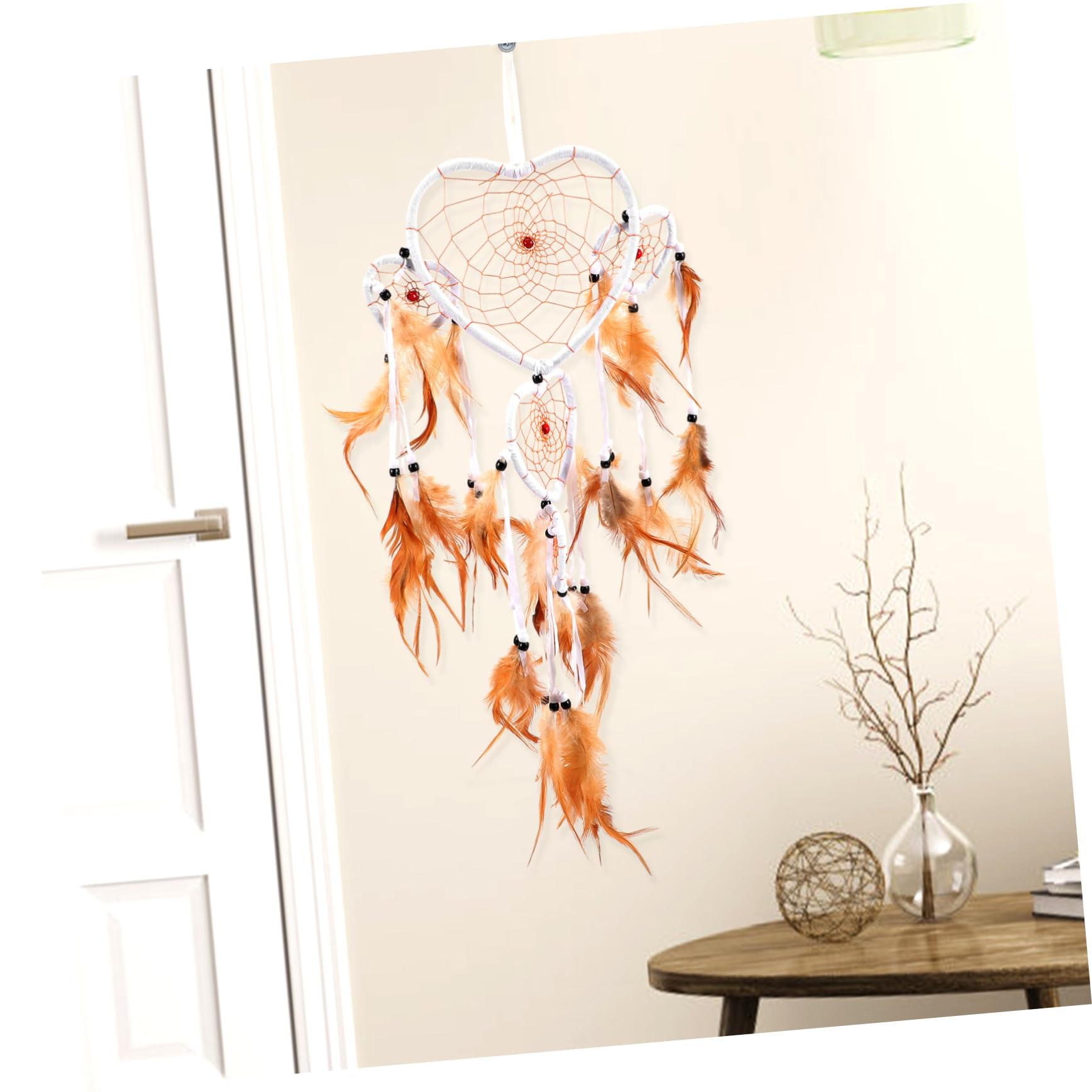 Zerodeko 3stücke Delicate Plume Dreamcatcher Dekoration Für Zuhause Herzförmiger Makramee Mit Federn Für Wohnzimmer Und Schlafzimmer Schafft Eine Romantische Atmosphäre