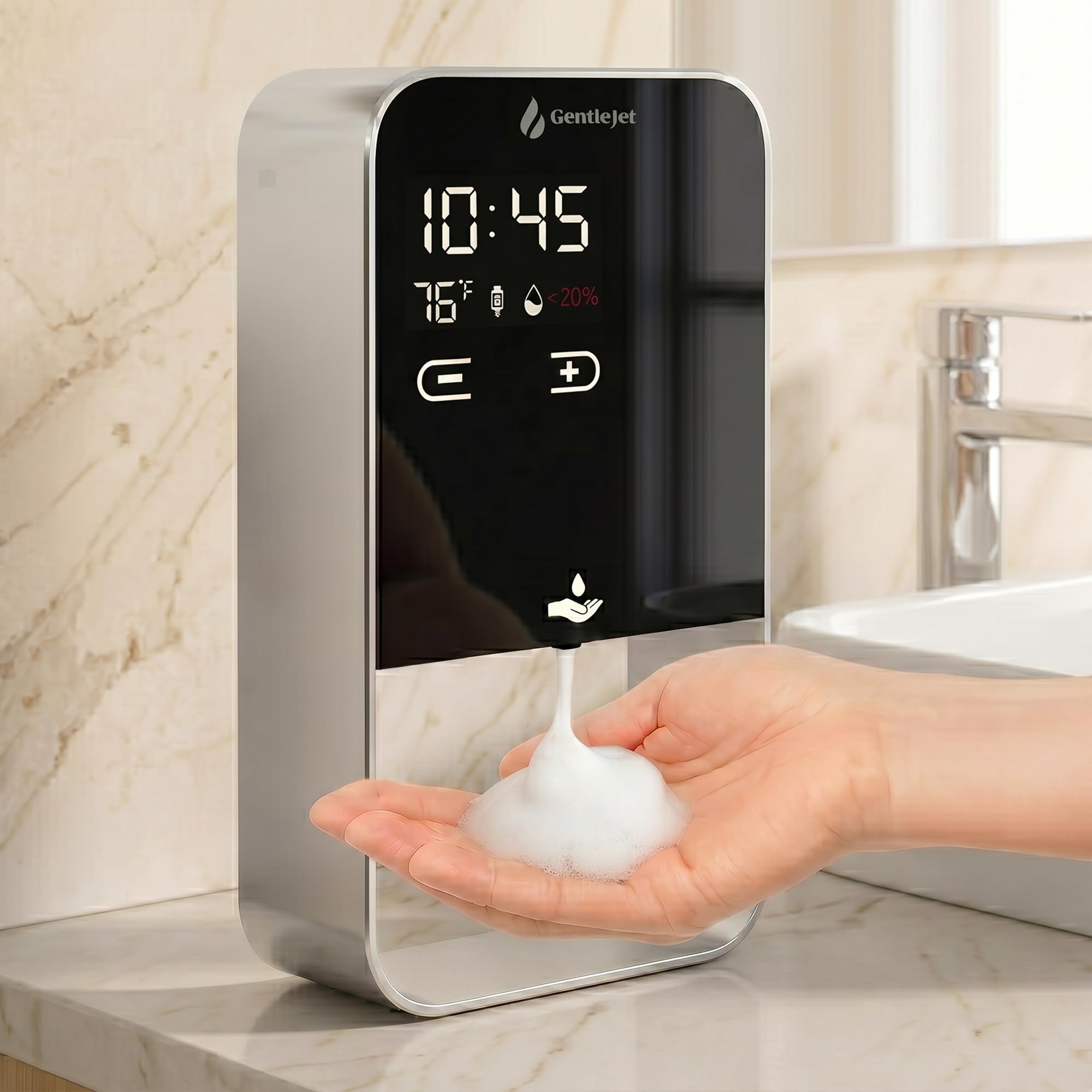 Distributeur de savon moussant automatique sans contact USB batterie mural et comptoir EliteJet